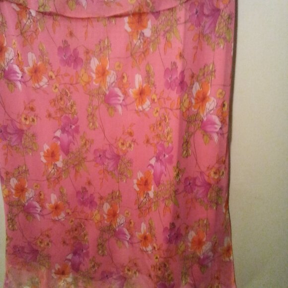 Miss Dorby Dress Women 12P 12 Petite Layered Short Sleeve Floral Pink - Picture 8 of 16